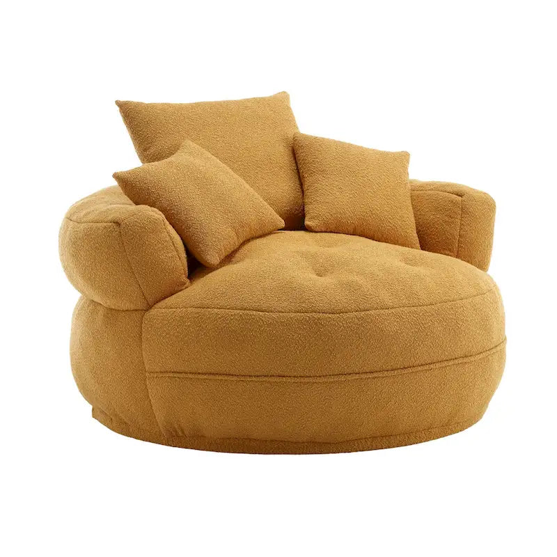 Round Lazy Sofa Chair – White/Blue/Grey/Yellow/Orange/Rose Red/Navy/Green, Single & Couple Seat – Image 30