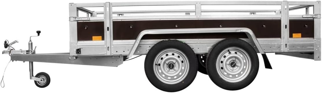 Tema Wood Remorque Double essieux basculante Caisse contreplaqué châssis Acier 263x125 cm – Image 6