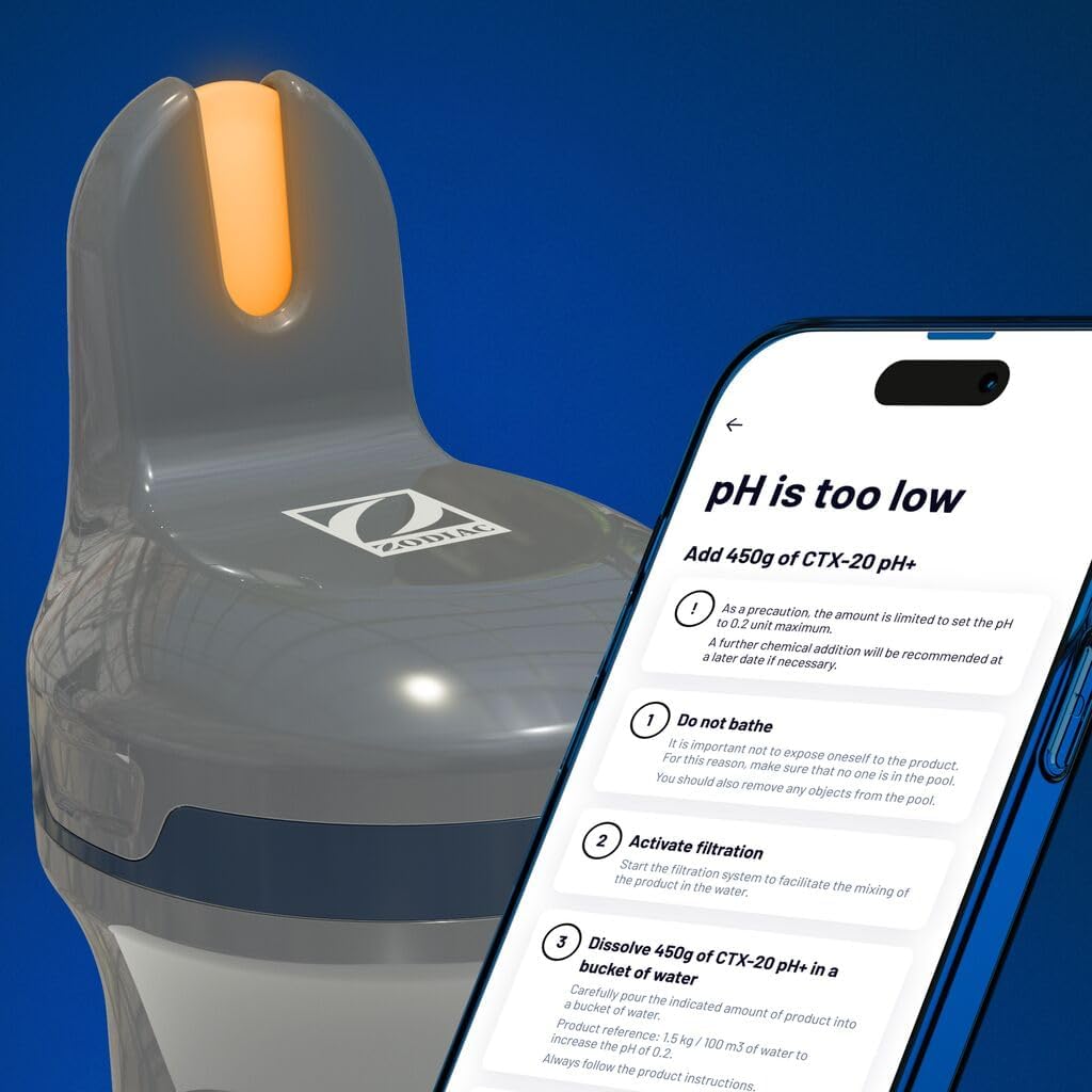 Zodiac Blue Connect Gold WA000100 Analyseur Intelligent de Piscine et Spa Système Plug & Play pour Smartphone, avertissements, pH, Chlore et température, Compatible avec l'électrolyse du sel – Image 5