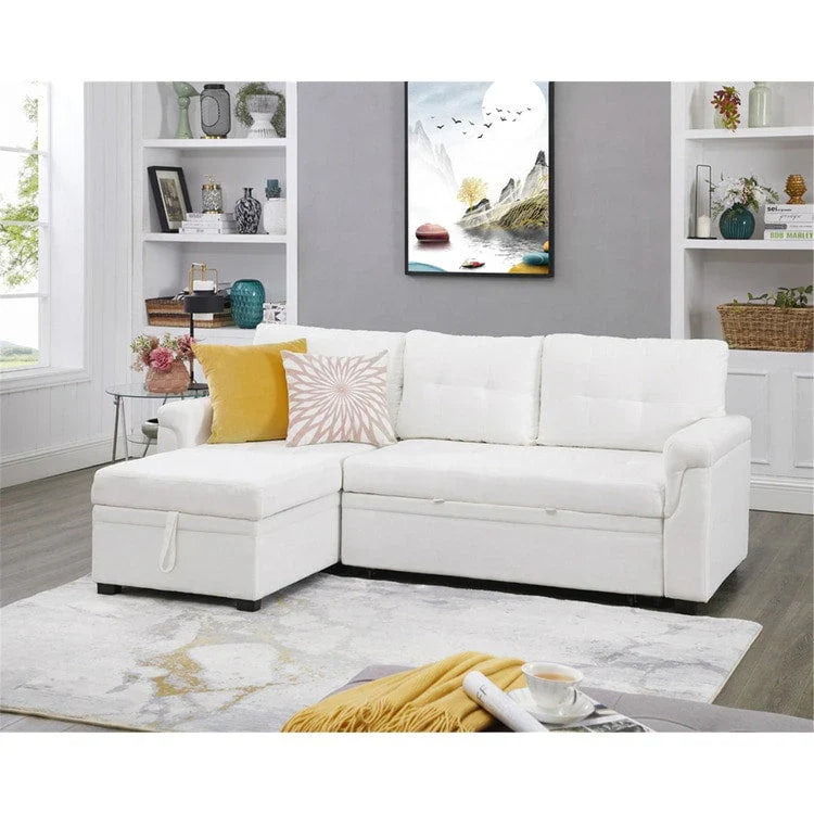 Convertible Reversible Sectional Sofa with Pull-Out Sleeper Bed, Hidden Storage Chaise, and Durable Legs – Image 9