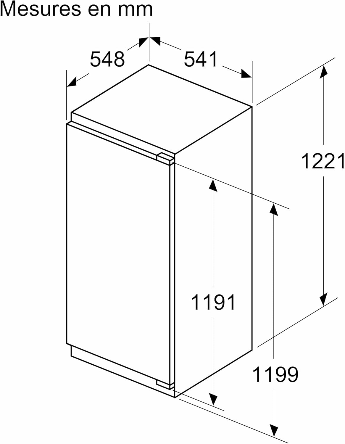 Bosch KIR41VFE0, Série 4, Petit réfrigérateur, Encastrable, 122,5 x 56 cm, 204 L – Image 6