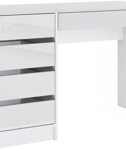 Vicco Coiffeuse Sherry, Blanc Haute Brillance, 120 cm sans Miroir