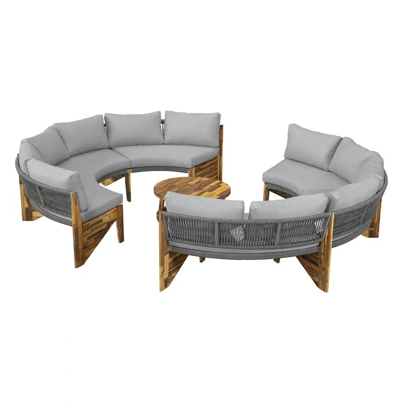 6-Person Outdoor Seating Group with Cushions & 1Coffee Table – Image 11