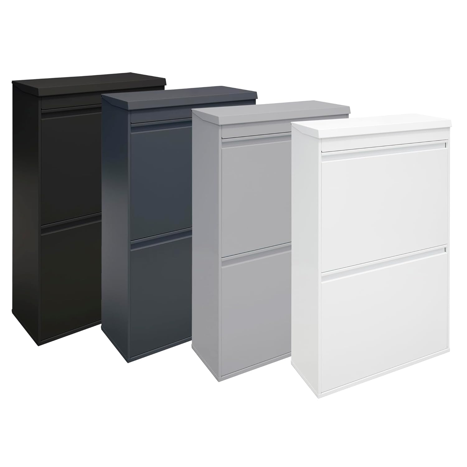 ARREGUI Top CR621-B Poubelle de recyclage en acier, poubelle de tri sélectif, 4 seaux, avec plateau supérieur multifonction, 4 x 17 L (68 L), blanc – Image 7