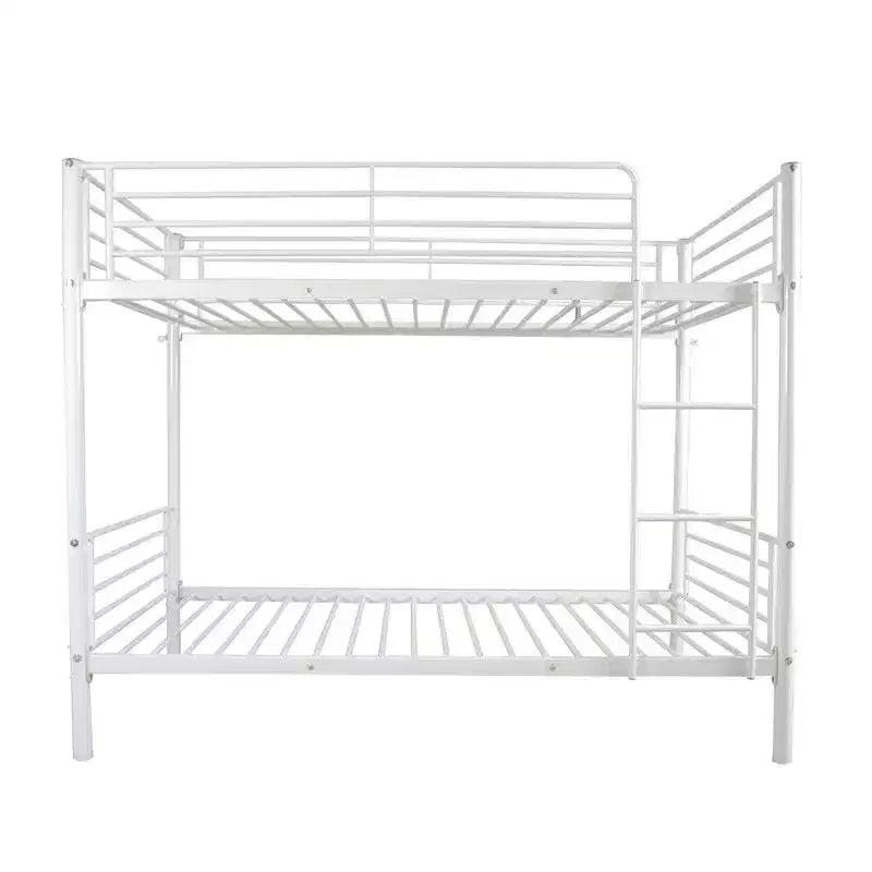 Karl Home Twin Over Twin Steel Bunk Bed Frame Ladder Bedroom Dorm Room for Kids Adult Children – Image 35