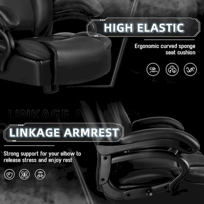 Bossin Big and Tall Executive Office Chair,500LBS Adjustable Lumbar Support Ergonomic Chair with High Back PU Leather Computer – Image 33