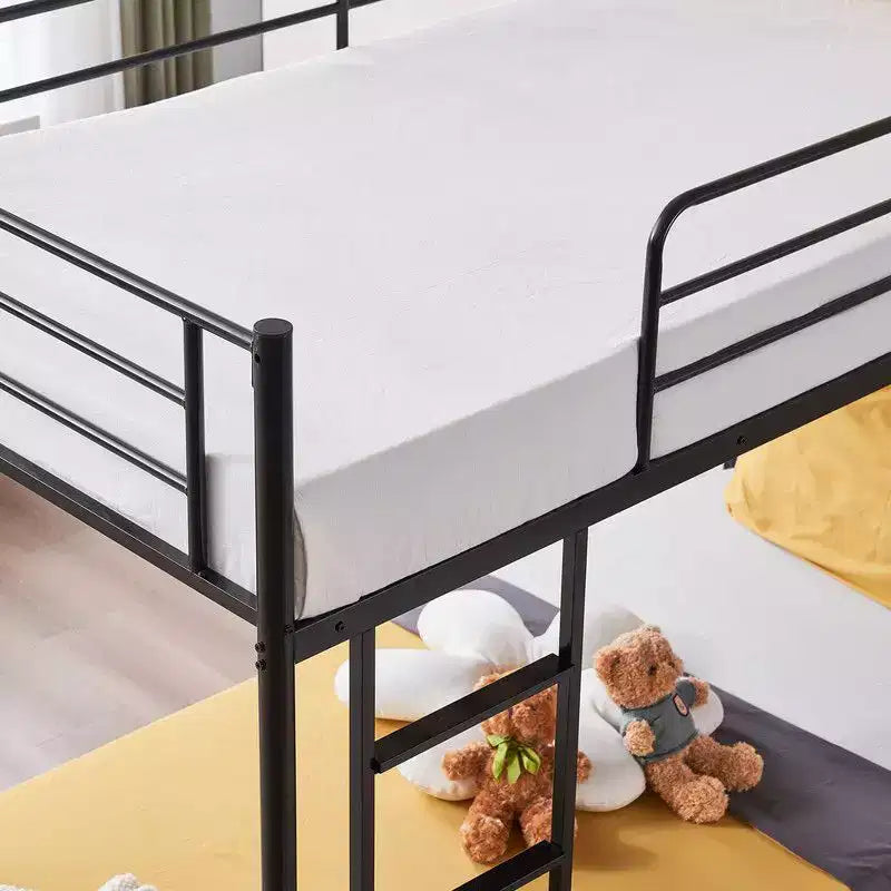 Karl Home Twin Over Twin Steel Bunk Bed Frame Ladder Bedroom Dorm Room for Kids Adult Children – Image 40