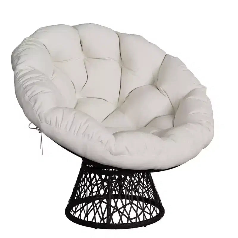 Oversized Rocking Patio Chair, Handwoven Rattan, Ergonomic Wicker Chair, Heavy-Duty Steel Frame, 360 Swivel Base, for Living Room, Bedroom – Image 9