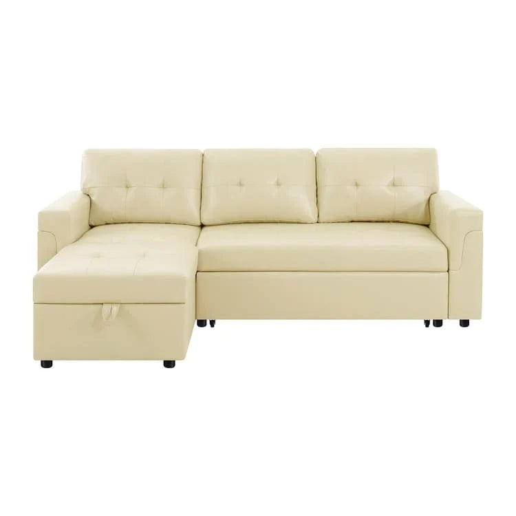 Convertible Reversible Sectional Sofa with Pull-Out Sleeper Bed, Hidden Storage Chaise, and Durable Legs – Image 141