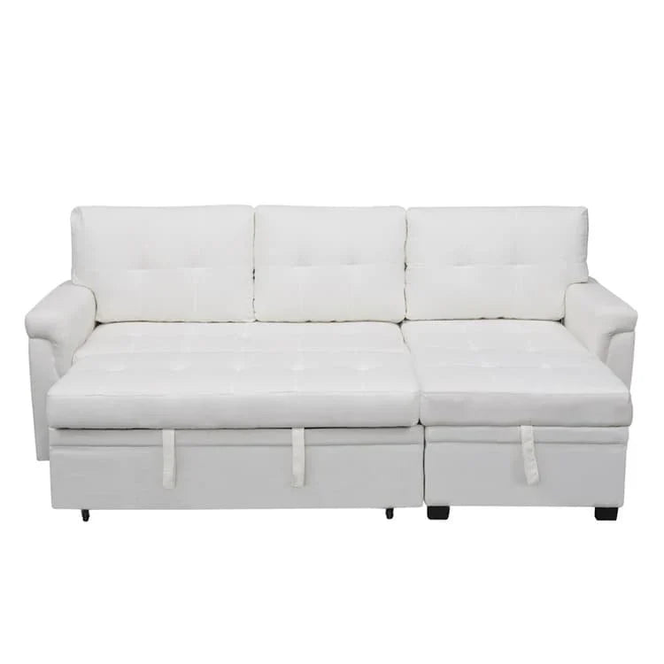 Convertible Reversible Sectional Sofa with Pull-Out Sleeper Bed, Hidden Storage Chaise, and Durable Legs – Image 65
