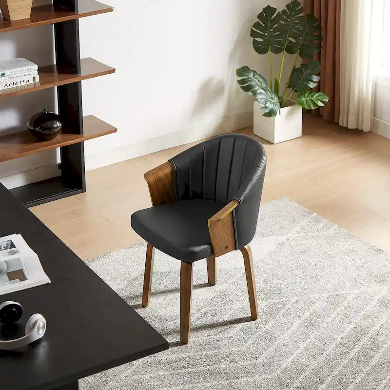 Bentwood and PU Swivel Dining Chairs (Set of 2) – Image 13