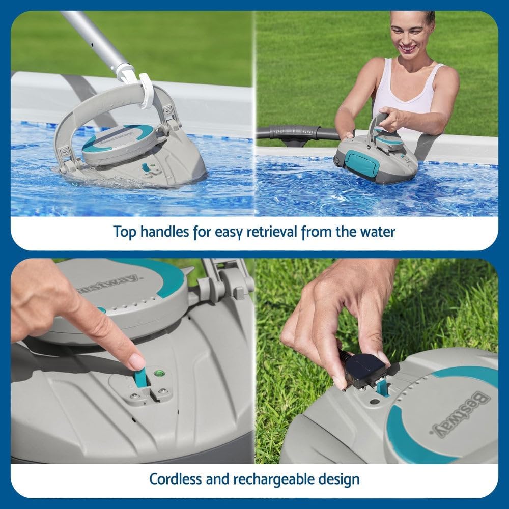 Bestway Robot aspirateur de Piscine Automatique AquaTronix G100-27 cm x 24,4 cm x 15,5 cm - Gris/Vert – Image 6