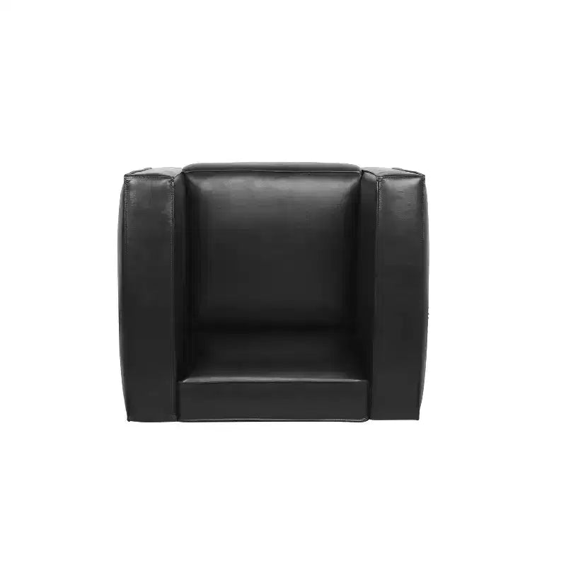 Christopher Knight Home Goyette Faux Leather Club Chair Midnight Black/Dark Walnut – Image 3