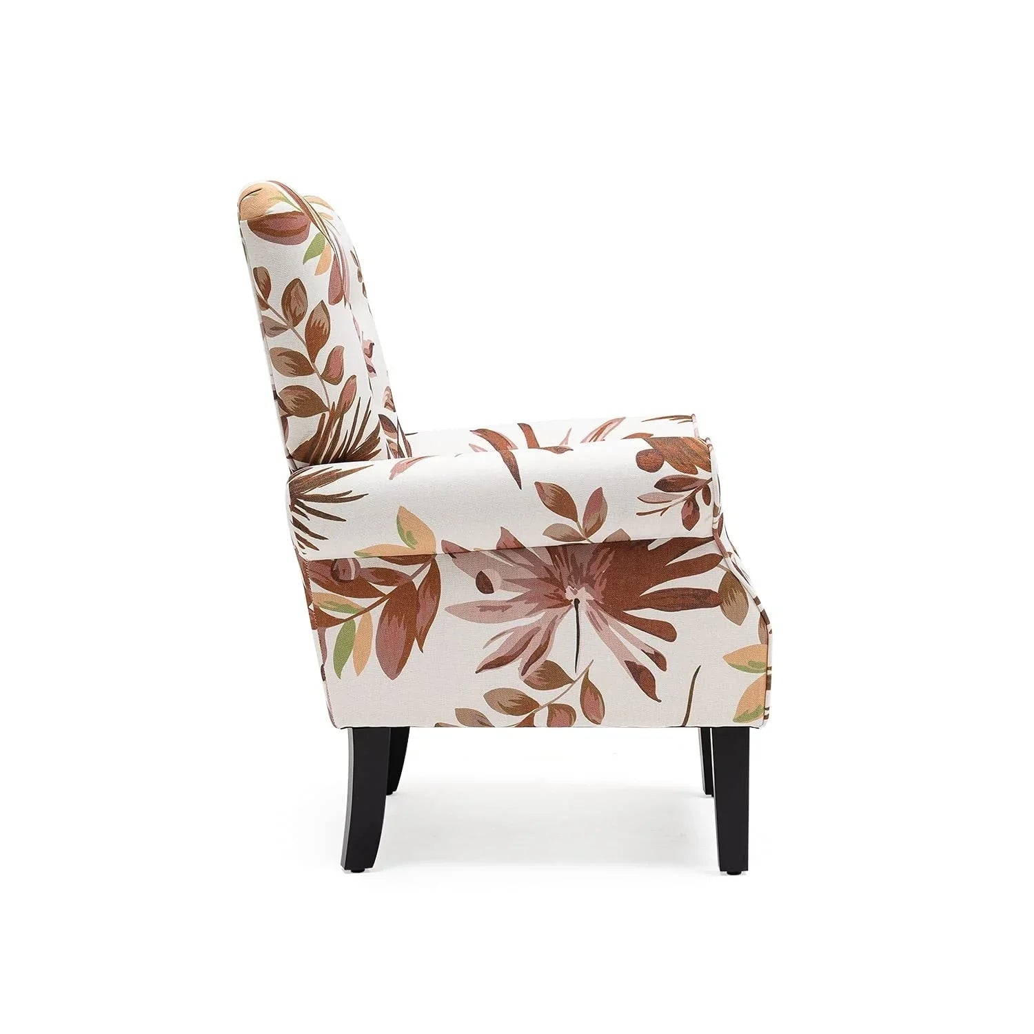 Erommy Modern Accent Chair, High Back Armchair, Upholstered Fabric Button Single Sofa with Wooden Legs for Living Room – Image 59