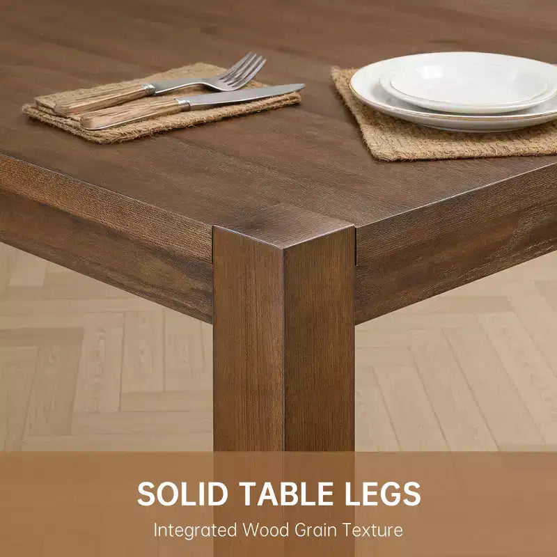 Modern Dining Set - 80 Table + 6 Cushioned Chairs, Solid Wood Frame, 400lbs Table Capacity, Easy Assembly – Image 39