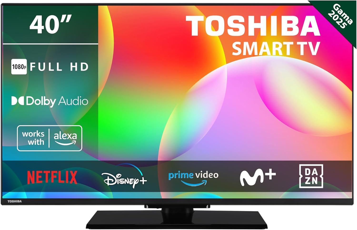 Toshiba 40LV3563DG Smart TV de 40, avec résolution Full HD (1920 x 1080), HDR, socle central, compatible avec Alexa, WiFi – Image 2