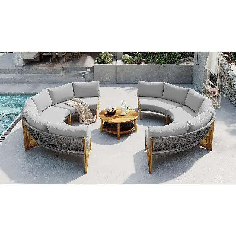 6-Person Outdoor Seating Group with Cushions & 1Coffee Table – Image 9