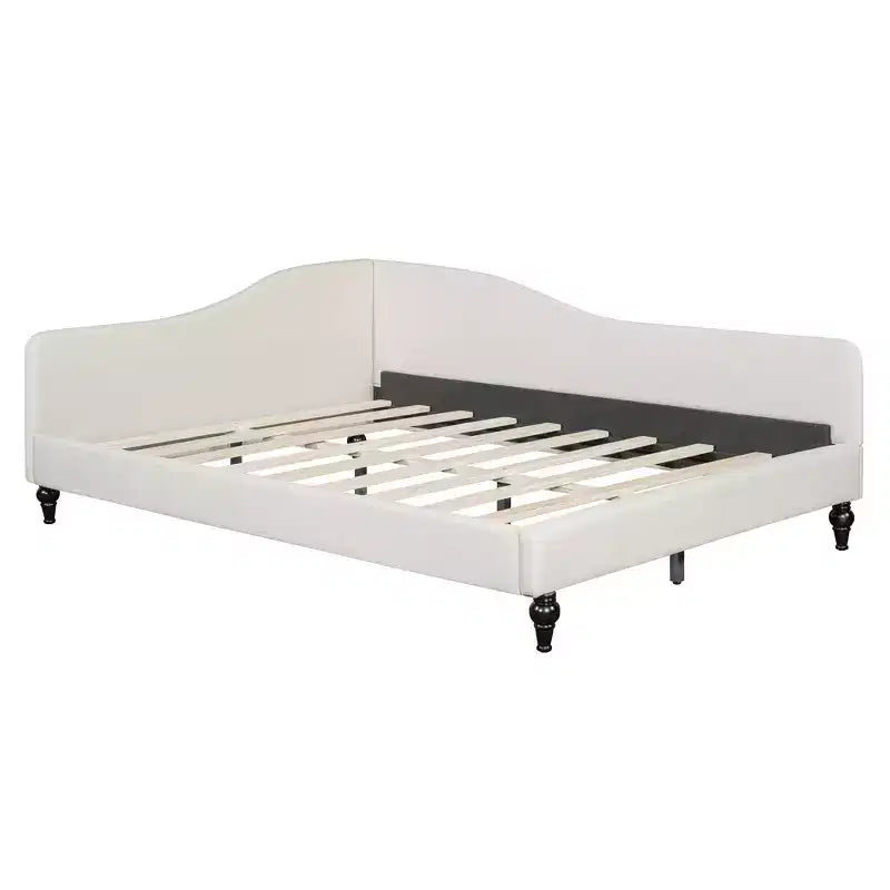 Whisen Stylish L-Shaped Design Solid Wood Legs Linen Daybed – Image 2
