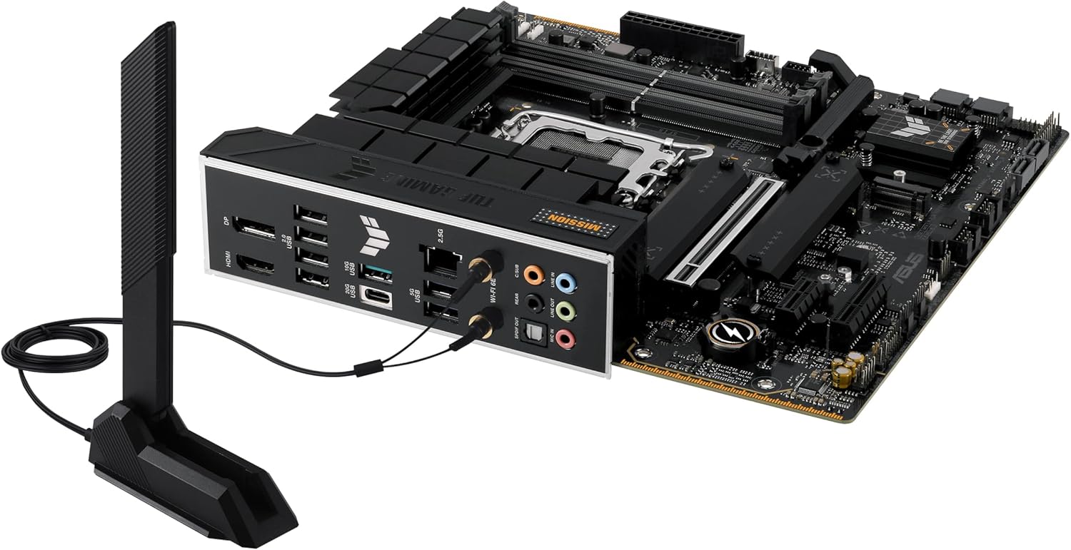 TUF Gaming B760M-PLUS WiFi II Carte mèreB760 LGA 1700 mATX (PCIe 5.0, M.2, DDR5, WiFi 6E, Antenne Q, Realtek 2,5 Go Ethernet, DP, HDMI, SATA 6 Gbps, USB Type-C, Thunderbolt 4, Aura Sync) – Image 8