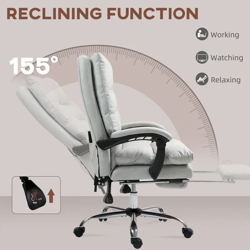 Vinsetto Microfibre Vibration Heated Reclining Massage Office Chair – Image 66
