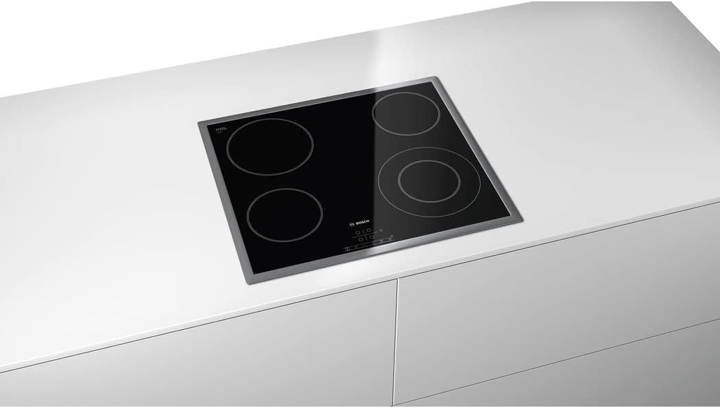 Bosch PKF645B17E Serie 4 - Table de cuisson vitrocéramique 60cm - cadre inox - 4 foyers - 6600W- Noir – Image 3
