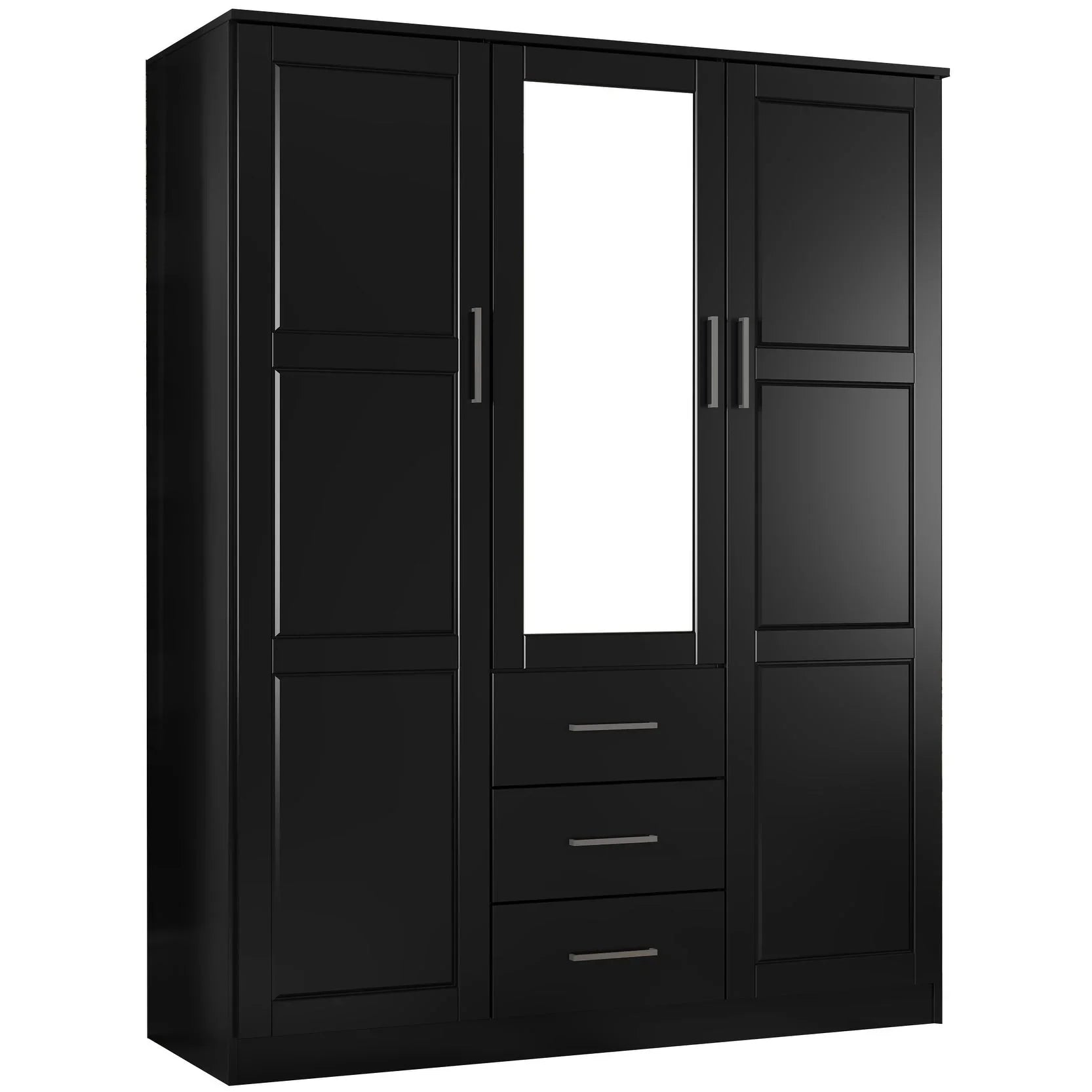 Palace Imports 100% Solid Wood Cosmo 3-Door Wardrobe Armoire with Solid Wood or Mirrored Doors – Image 19