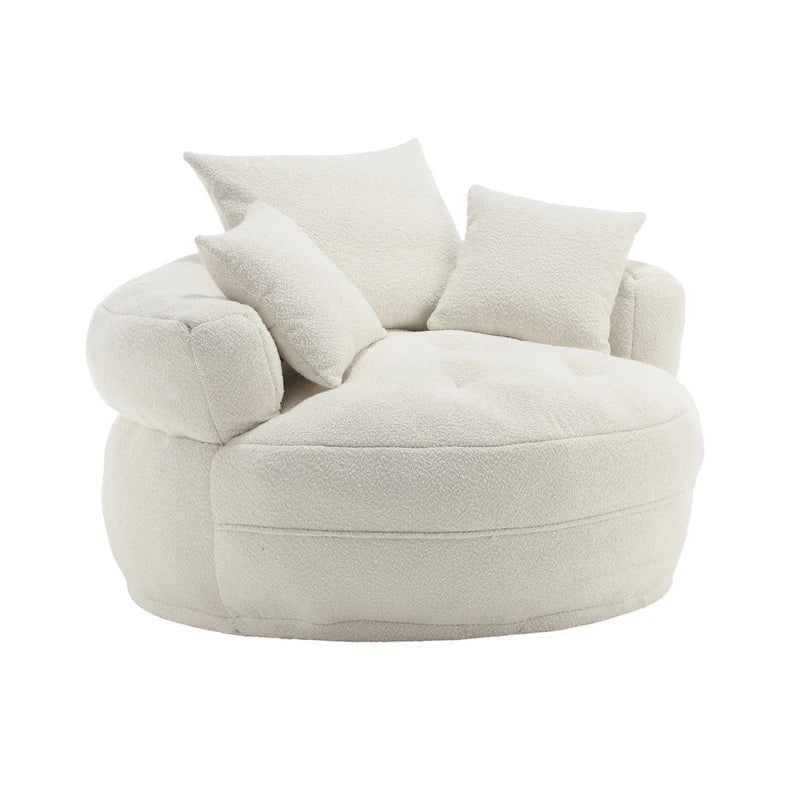 Round Lazy Sofa Chair – White/Blue/Grey/Yellow/Orange/Rose Red/Navy/Green, Single & Couple Seat – Image 7