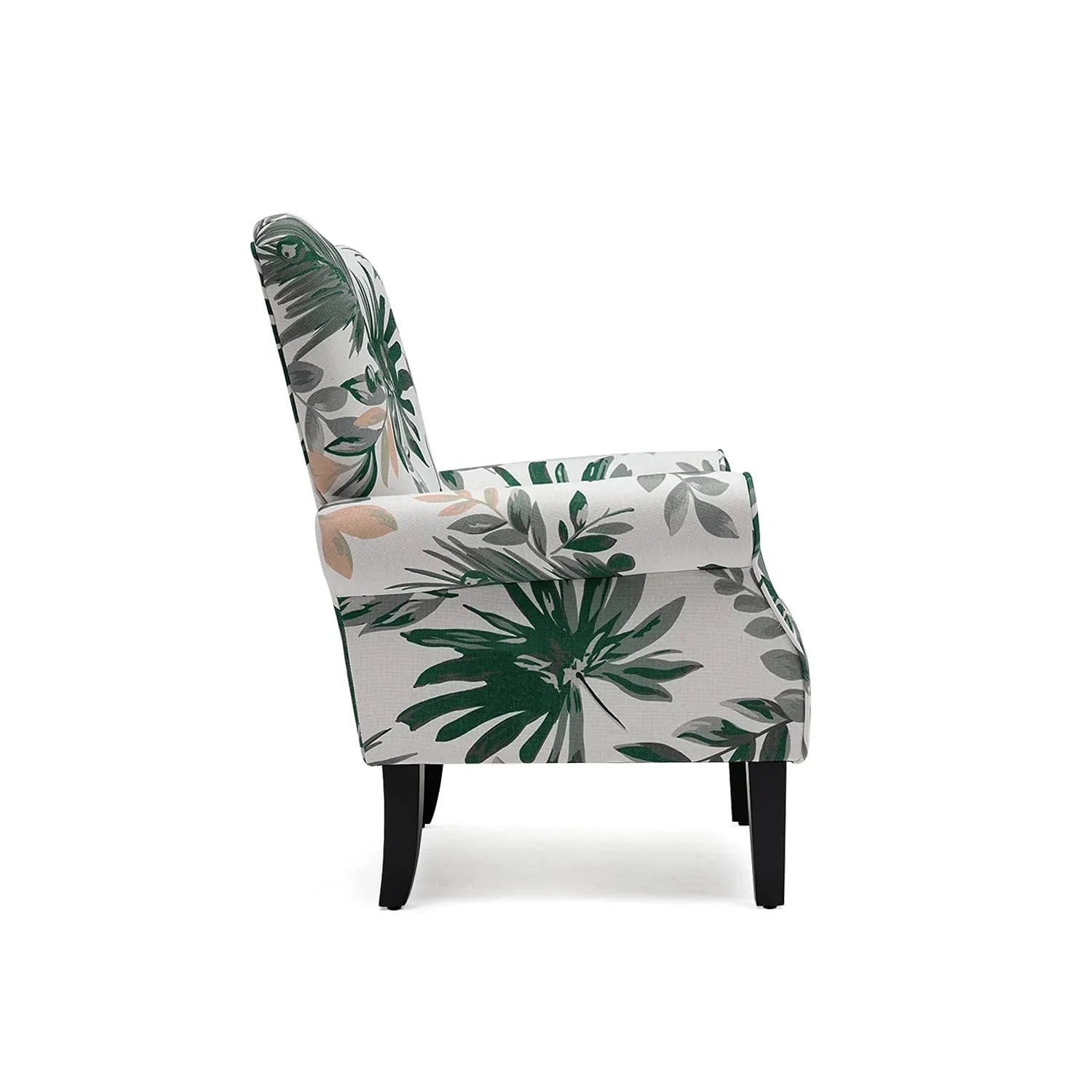 Erommy Modern Accent Chair, High Back Armchair, Upholstered Fabric Button Single Sofa with Wooden Legs for Living Room – Image 14