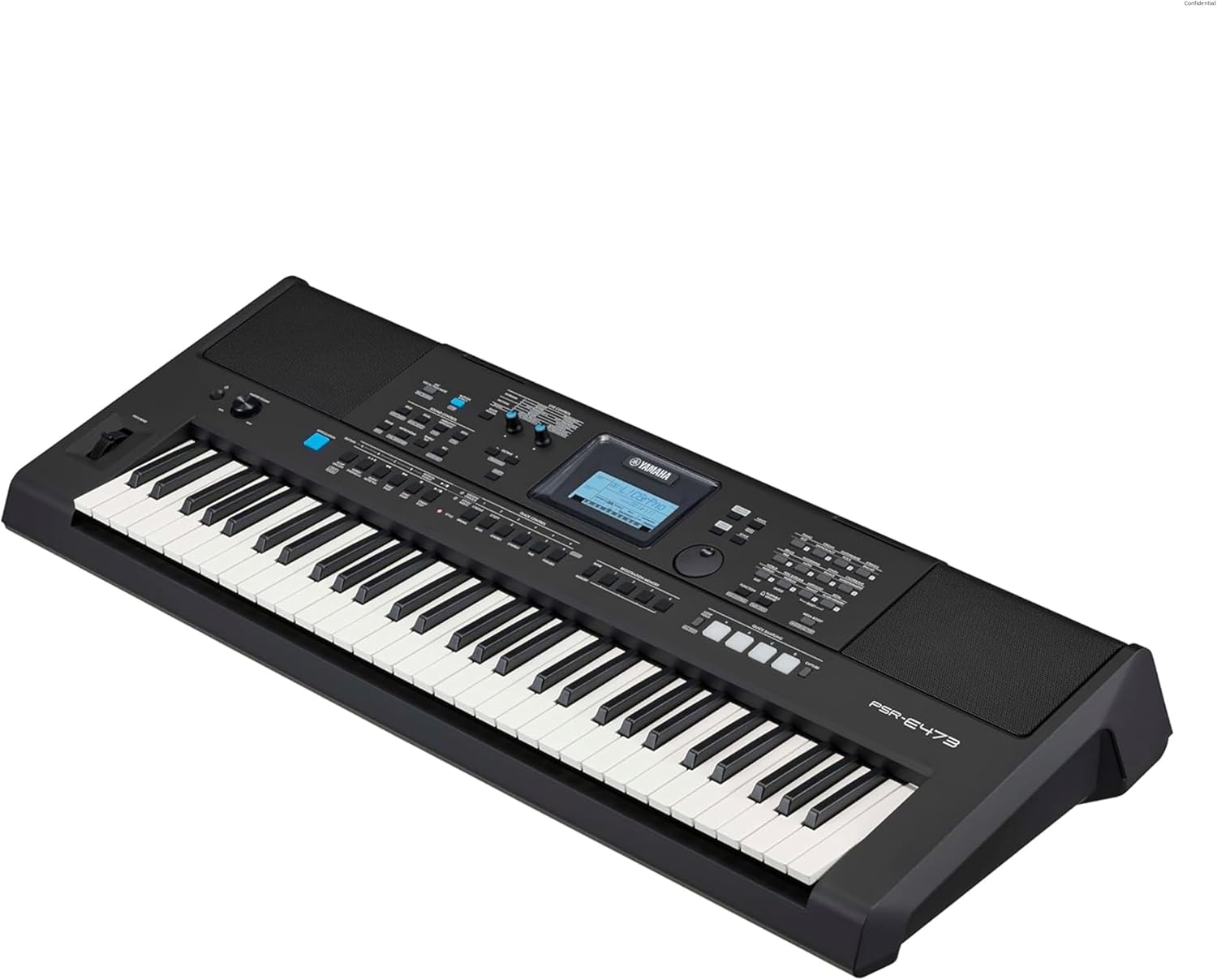 Yamaha PSR-E473 Clavier arrangeur portable dynamique et versatile avec 61 touches - Noir