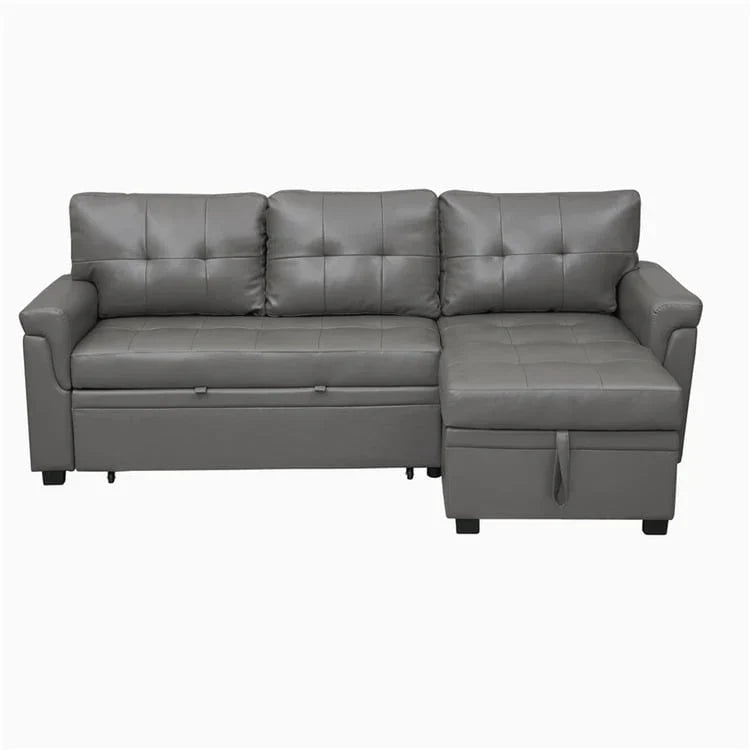 Convertible Reversible Sectional Sofa with Pull-Out Sleeper Bed, Hidden Storage Chaise, and Durable Legs – Image 86