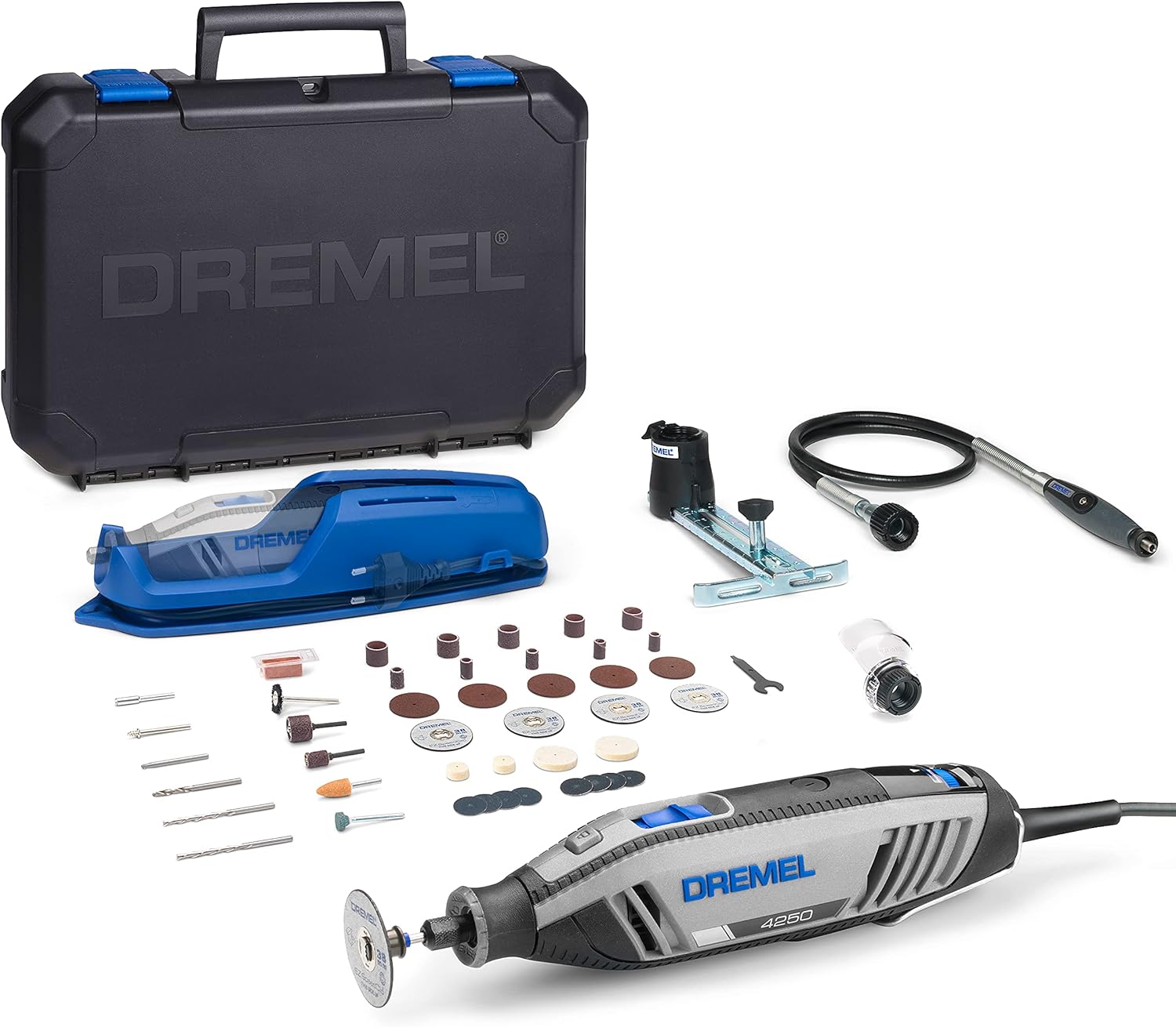 Dremel 4250 Outil Rotatif Multifonction 175W avec 3 Adaptations 35 Accessoires Vitesse Variable & 220 Sans fil Support Perceuse à Colonne Workstation pour Outil Rotatif Multifonction – Image 2
