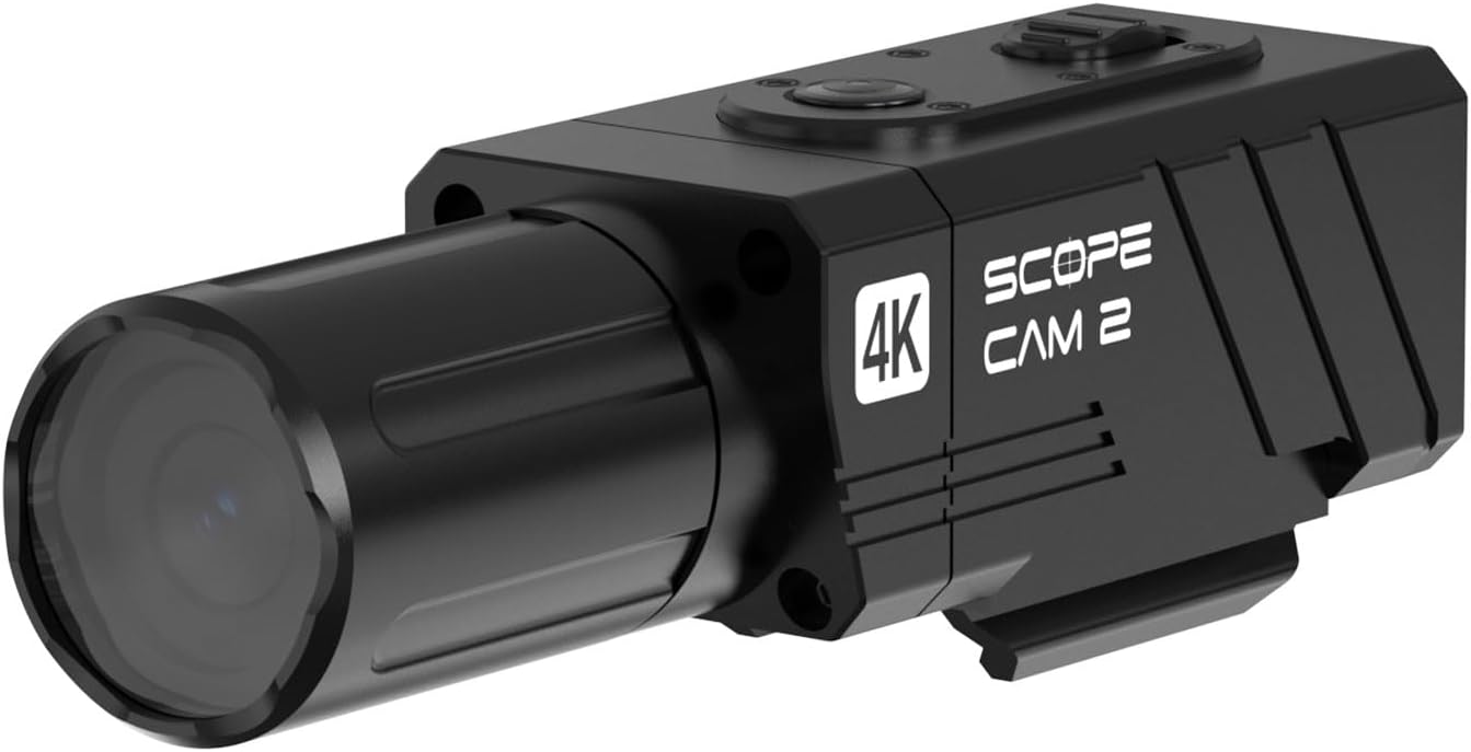 RunCam ScopeCam2 4K Airsoft Camera 4X Digital Zoom HD Mini WiFi Action Camera for Airsoft Paintball Hunting Tactical Training with Recording Switch Cable-35mm Lens