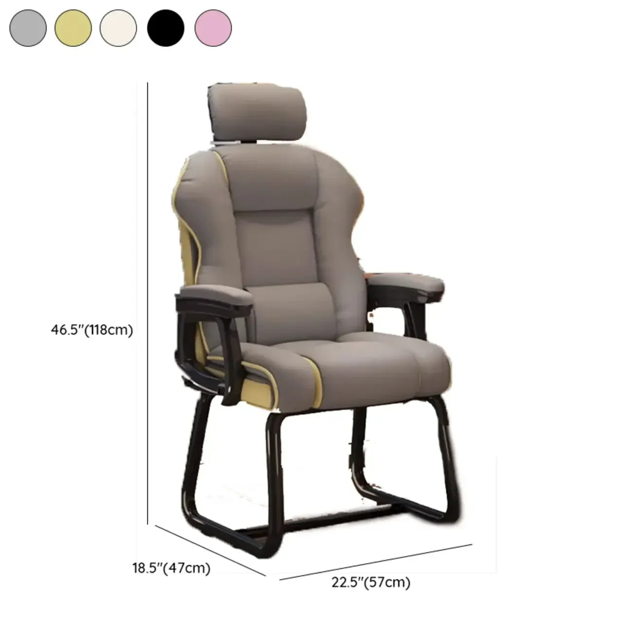 Yellow High-Back Leather Ergonomic Executive Chair – Image 53