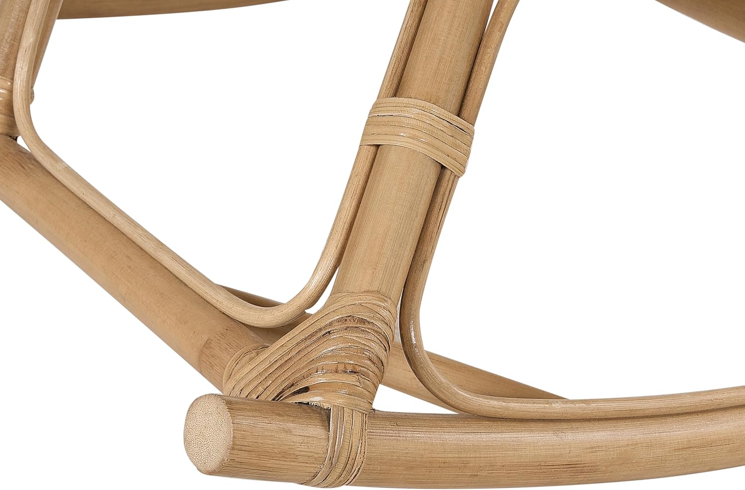Beliani Fauteuil à Bascule Rond en Rotin Ton Naturel et Beige Clair Empilable Orvieto – Image 9