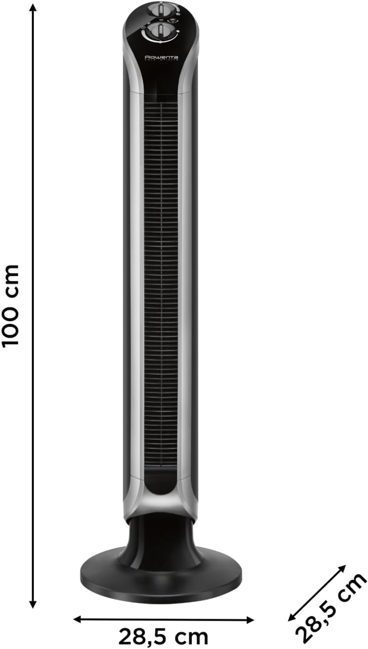 Rowenta Eole Infinite Ventilateur colonne, Rafraîchissement puissant & silencieux, Écoénergétique, Oscillation à 180°, 3 vitesses, Minuteur VU6620F2 – Image 2