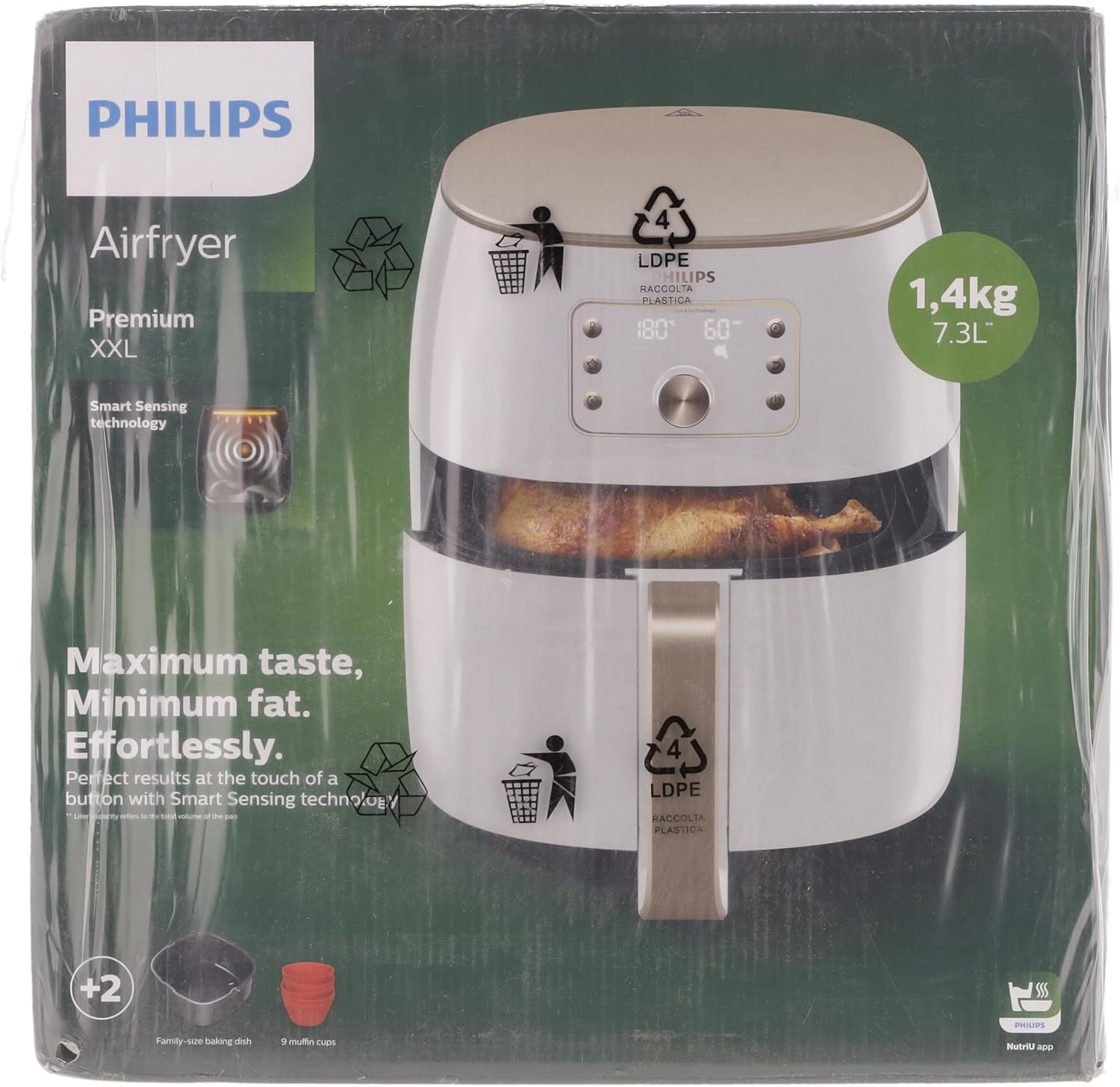 Philips Premium XXL Airfryer sans huile, Smart Sensing, 2225 W, technologie d'élimination des graisses, Rapid Air, 43,3 x 32,1 x 31,5 cm, Plastique, blanc, HD9870/20 – Image 12