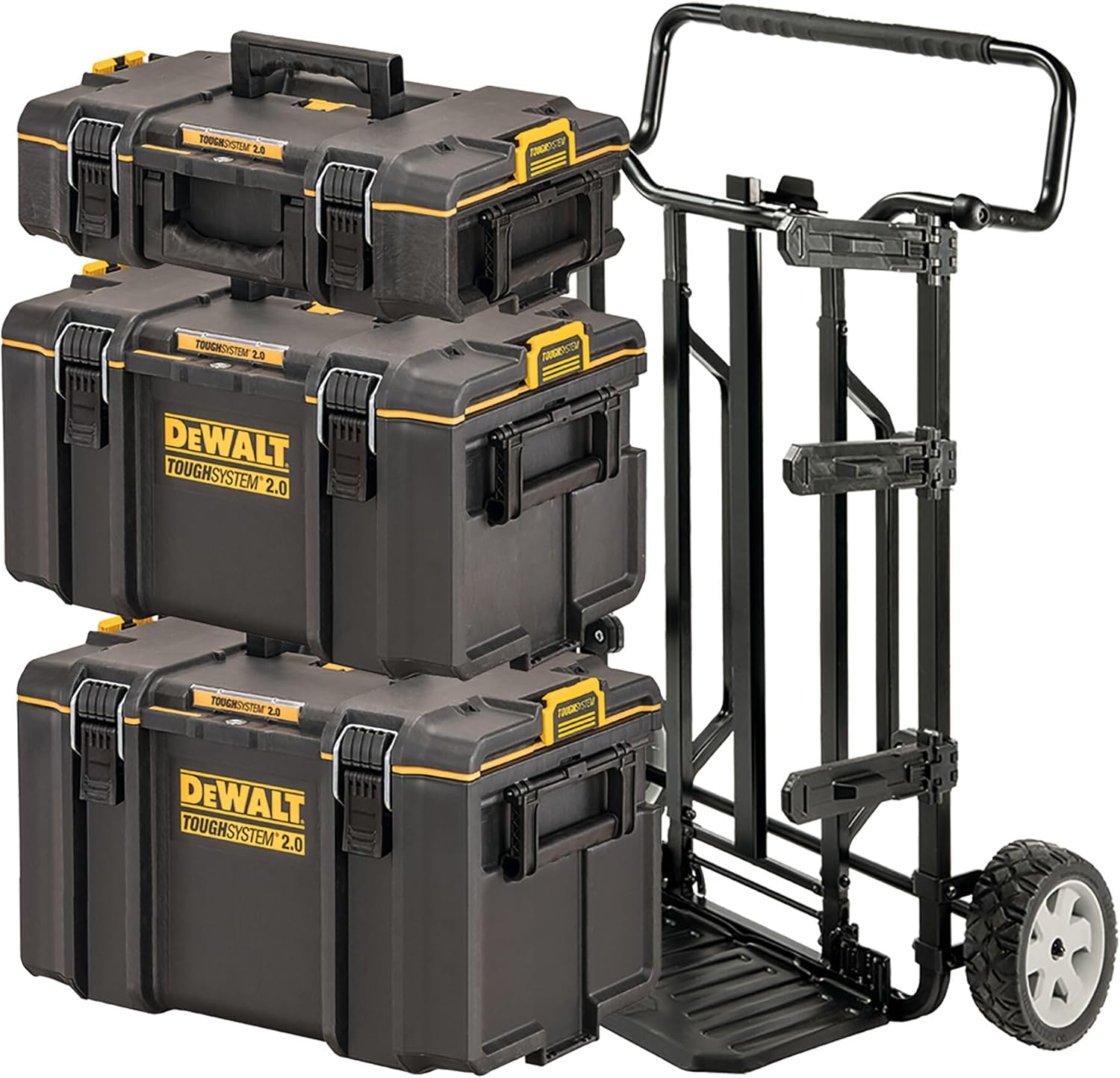 Kit 4 en 1 TOUGHSYSTEM DWST83401-1 - 3 Coffrets Petite, Moyenne et Grande Contenance et 1 Chariot - IP65-700 x 620 x 1113 mm - Robuste - TAG TOOL CONNECT