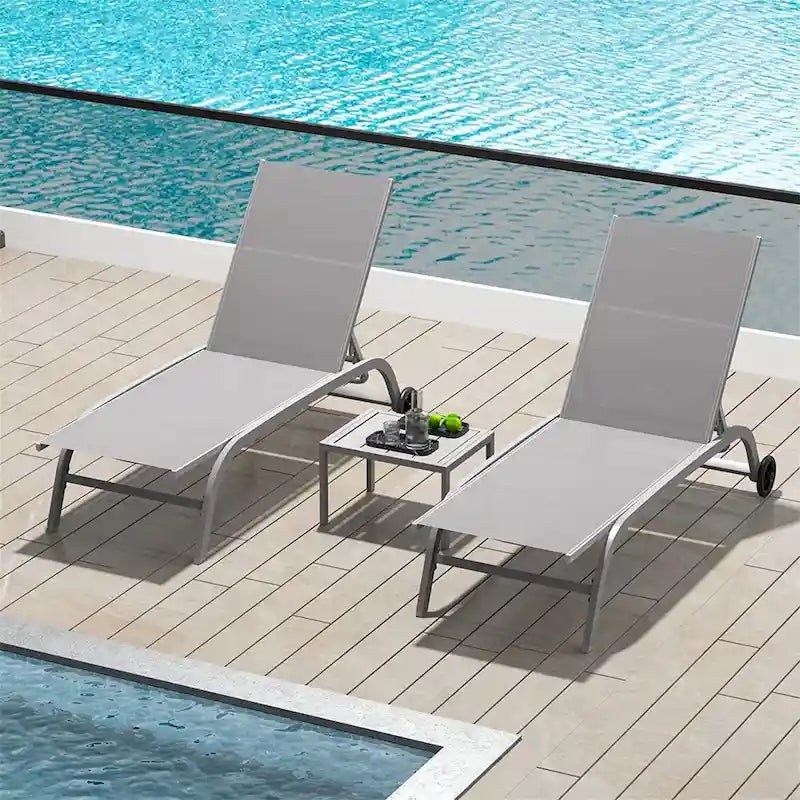 Two Outdoor Lounge Chairs with 1 Table – Image 6