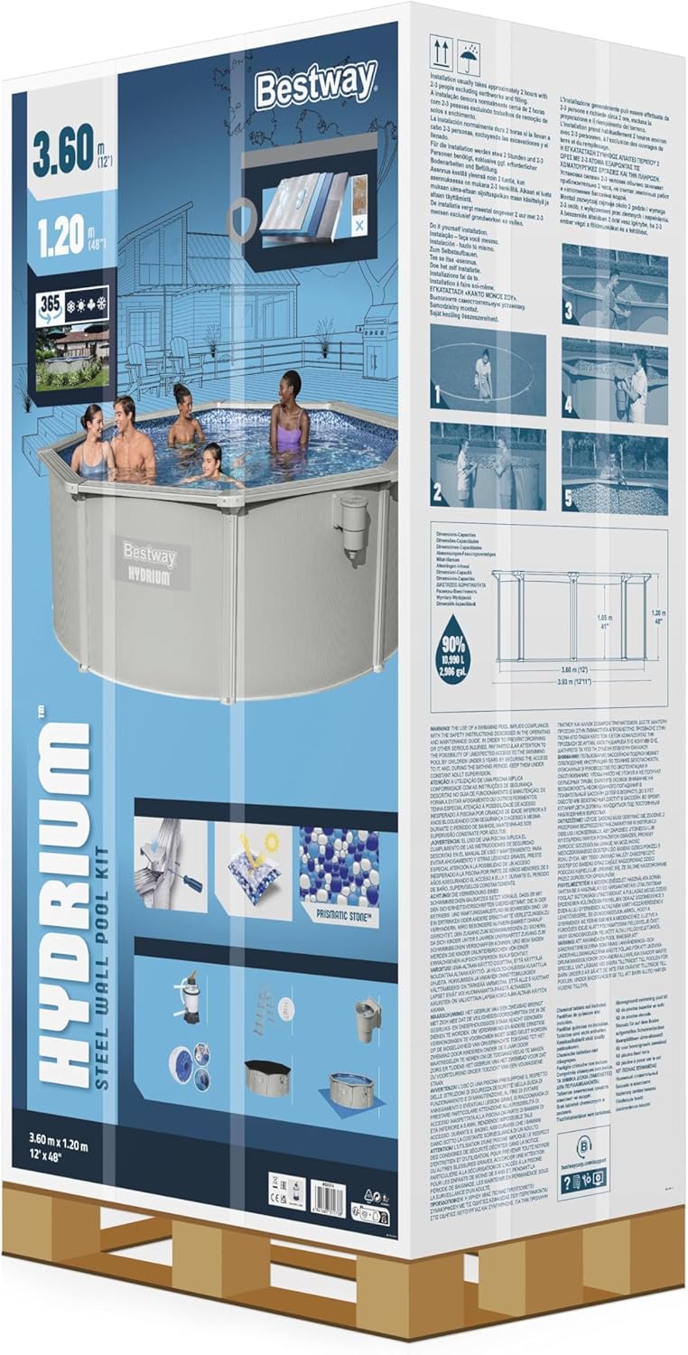 Bestway Piscine Acier Hors Sol Ronde Hydrium 360 x 122 cm – Image 6