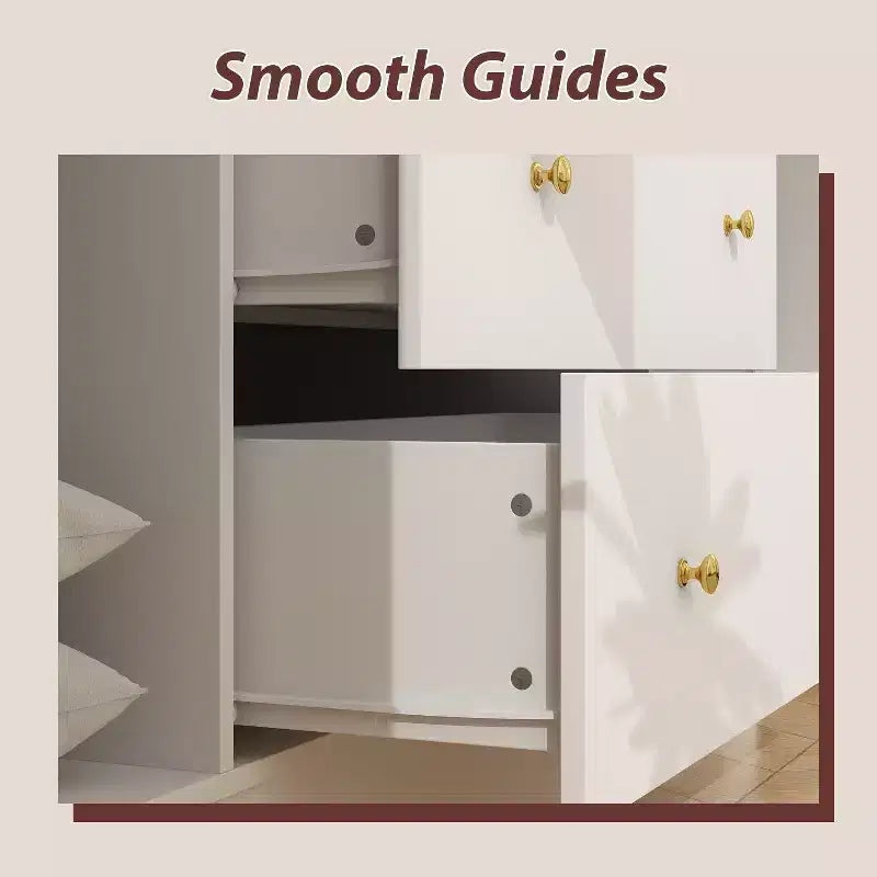 Hitow Armoire 2-Large Drawer Center Hanging Area with Mirror Minimalist Style – Image 17