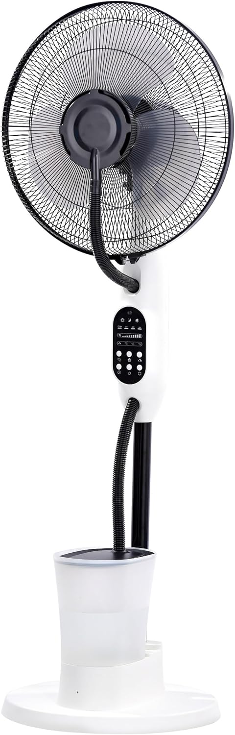 O'FRESH Ventilateur brumisateur sur Pied 125 cm – Puissant & Silencieux – Oscillation Automatique – 3 Vitesses – Intérieur – Idéal Maison, Bureaun Chambre - Rafraichit instantanémant – Image 3