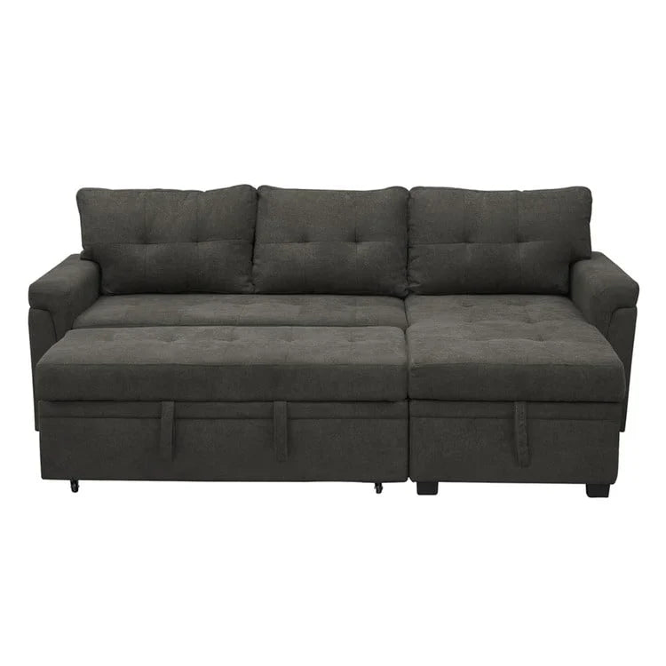 Convertible Reversible Sectional Sofa with Pull-Out Sleeper Bed, Hidden Storage Chaise, and Durable Legs – Image 47