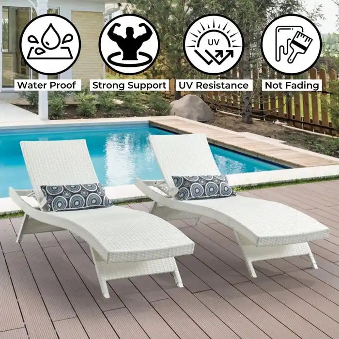 All Weather Wicker Chaise Lounge - Set of 2 – Image 27