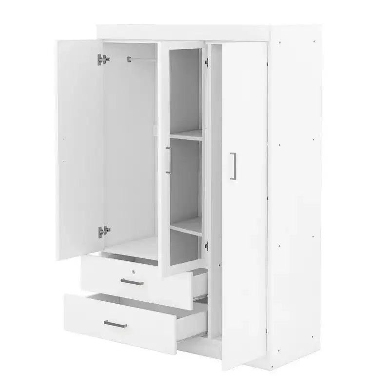 3-Door Wardrobe with Shelves and 2 Drawers, Clothing Armoire 4A - ModernLuxe – Image 15