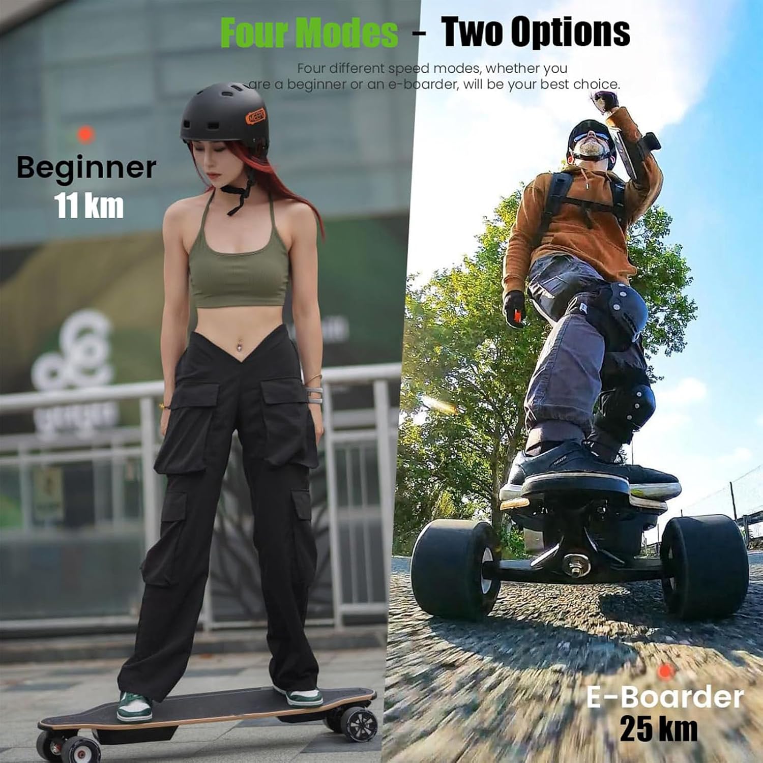 Longboard ÉLectrique pour Les Trajets Quotidiens, E-Skateboard, Skateboard 4 Roues en Bois D'éRable pour Adultes, Skateboard ÉLectrique 7 Couches en ÉRable – Image 4