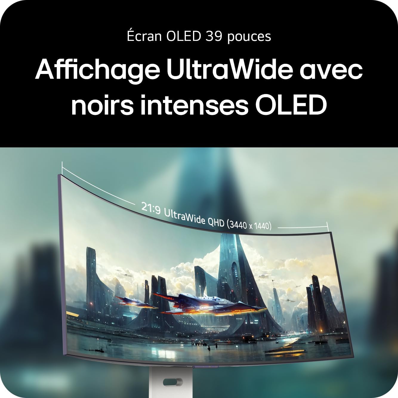 LG Ultragear 39GX90SA-W Ecran PC Gaming 39 - Dalle OLED résolution QHD (3440 x 1440), 1ms 240Hz, DisplayHDR400 True Black, DCI-P3 98.5 pour cent (CIE1976), FreeSync Premium, G-Sync Compatible – Image 6
