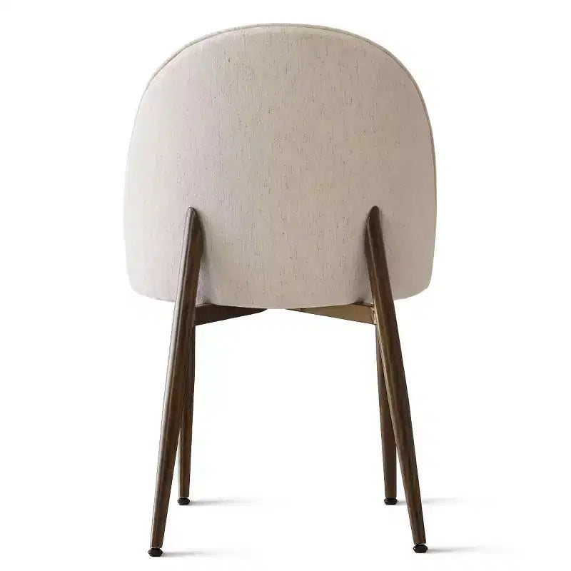 5-Piece Round Dining Set, 46 Walnut-Tone Pedestal Table and Armless Upholstered Chairs, for Breakfast Nooks-Panipeachy – Image 9