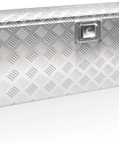 Wiltec Caisse à outils en aluminium - 124 x 37 x 38 cm - 170 litres - Boîte à outils alu ondulé - Vérins à gaz, poignées - Transport Rangement
