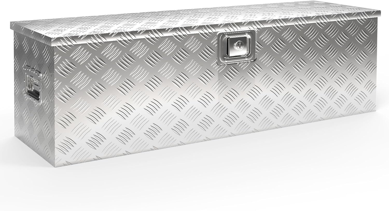 Wiltec Caisse à outils en aluminium - 124 x 37 x 38 cm - 170 litres - Boîte à outils alu ondulé - Vérins à gaz, poignées - Transport Rangement