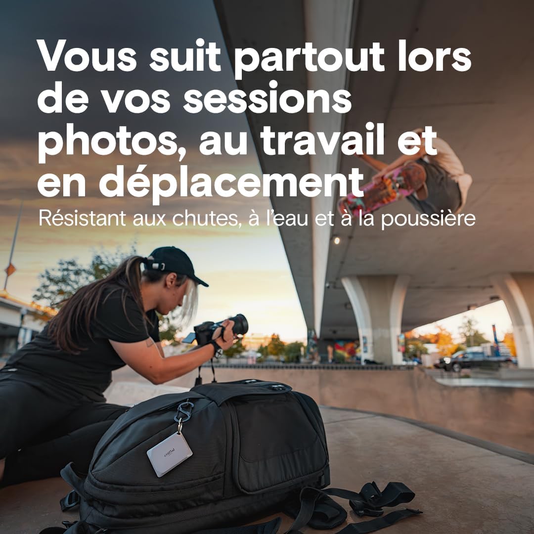 Crucial X9 Pro 2To Disque SSD Externe Portable, Jusqu’à 1050Mo/s en lecture et en écriture, Résistance à l’eau et à la poussière IP55, USB-C 3.2 - CT2000X9PROSSD902 – Image 2